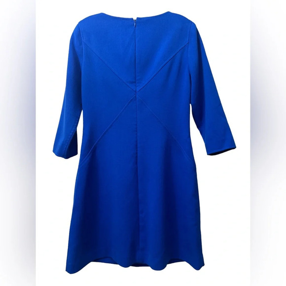 Eliza J Royal Blue Pocket Detail 3/4 Sleeve Crepe Dress Size 4 - Picture 2 of 4
